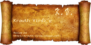 Krauth Virág névjegykártya