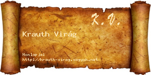 Krauth Virág névjegykártya